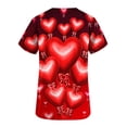 thumbnail image 4 of TIMIFIS Hauts de Sarrau d'Infirmière pour Femmes de la Saint-Valentin Uniforme de Travail Manches Courtes Col en V Blouse T-shirt de Travail avec Poches - Imprimé Rouge P, 4 of 5