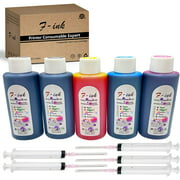 Fink 5x100ml Bottle Ink Refill Kits Compatible for Hp Inkjet Ink Cartridges-2 Black 1 Cyan 1 Magenta 1 Yellow and 4