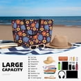 thumbnail image 4 of Large Beach Bags Water-resistant Sandproof - leaves flower B Cute Beach Tote Bags for Women with Zipper, 4 of 6