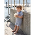 thumbnail image 4 of Cenuakty Baby Boy 4th of July Romper 0-18M  American Flag Embroidered Striped Short Sleeve Half Button-up Collared Bodysuit, 4 of 9