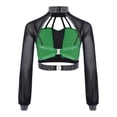 thumbnail image 5 of TSSOE Gymnastic Outfits for Girls Cheerleading Jazz Hip-hop Dance Clothes Set Figure Ice Skating Performance Dancewear Green 16, 5 of 7