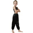 thumbnail image 2 of DHFJKG Girls Glitter Sequins Pants Kids Belly Dance Elastic Waistband Jogger Pants Performance Hop Casual Wear Versatile Trousers, 2 of 4