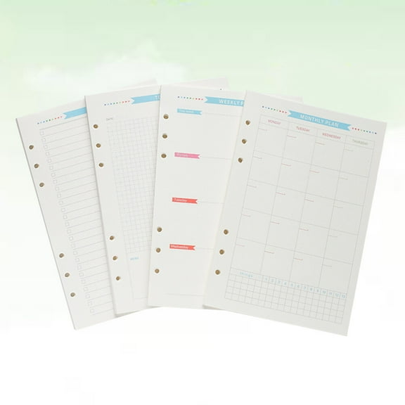 OUNONA Assorted Color Loose Leaf Paper for Perfect for Writing with 4 of Periods and 6 Hole Fits Planner
