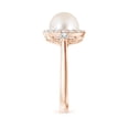 thumbnail image 6 of ANGARA Freshwater Cultured Pearl Halo Engagement Ring in 14K Rose Gold for Women | June Birthstone, Birthday, Anniversary, Jewelry Gift for Women | Pearl Ring, 6 of 12