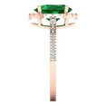 thumbnail image 3 of Solitaire with Accents Engagement Ring for Women - 2.27ct Simulated Emerald in 18K Rose Gold Promise Ring, 3 of 6
