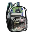 thumbnail image 2 of PVC Transparent Backpacks Clear Backpack for Travel and Outings Black Cat and Irises, 2 of 7