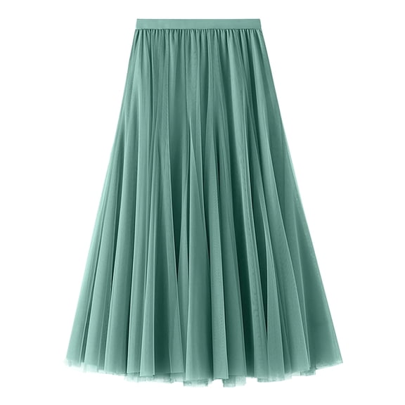 Sngxgn Skirts Basic Casual Versatile Stretchy High Waist Ribbed Mini Skirt(Green,One Size)
