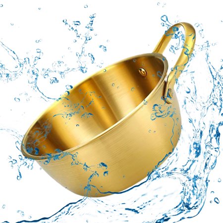 

Stainless Steel Ramen Pot Noodles Bowl Salad Bowl Soup Pot Kitchen Tableware Serving Bowl Soup Bowl for Camping Travel Hiking Picnic Kitchen M