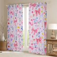 thumbnail image 2 of Feelyou Kawaii Princess Bowknot Black Out Curtains, Cartoon Flower Floral Curtains Pack of 2 (42x63 Each), Spring Leaf Botanical Bedroom Curtains, Blackout Curtains Home Decor, 2 of 6