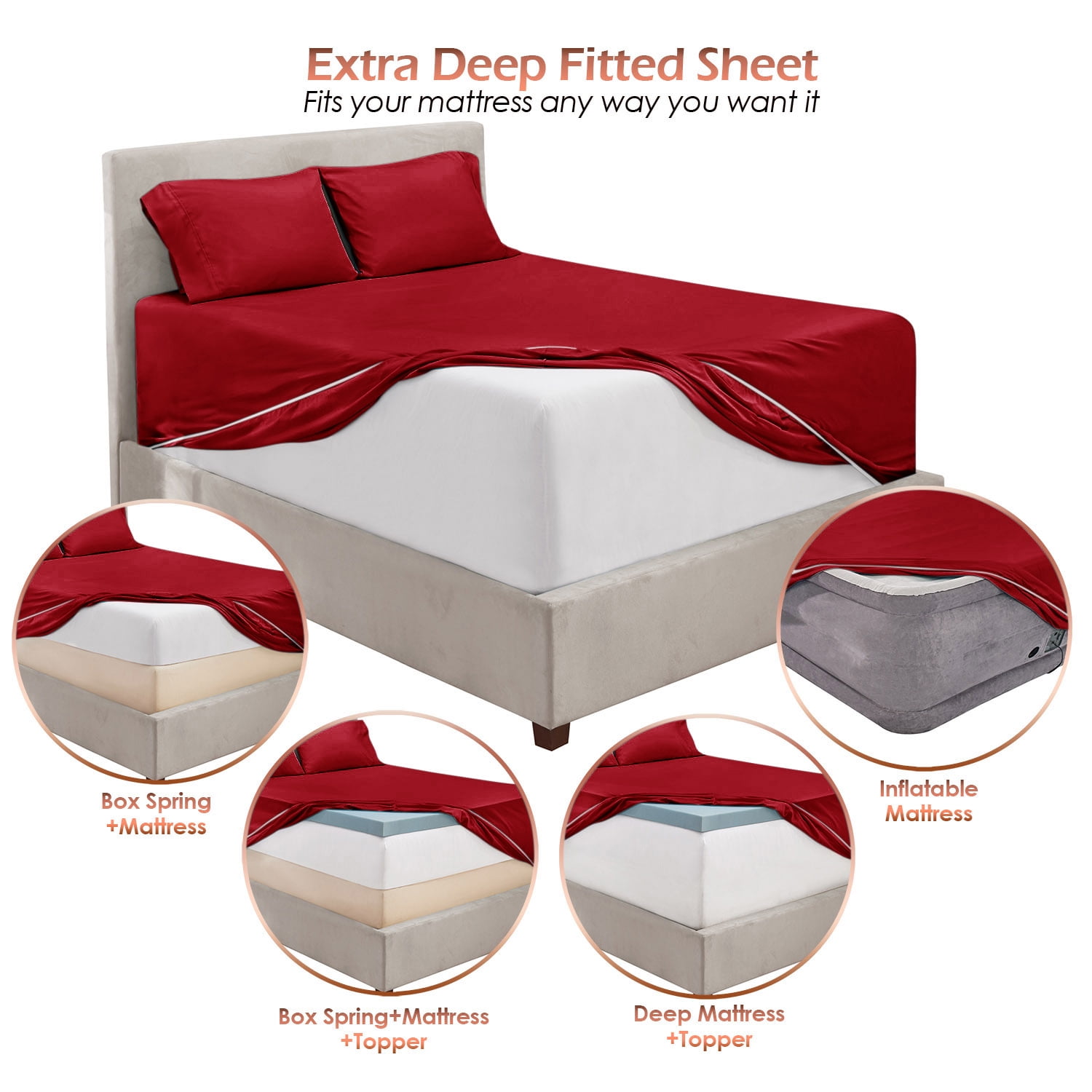 Details about   Eat Drink and Be Merry Fitted Sheet Cover with All-Round Elastic Pocket 4 Sizes 