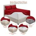 thumbnail image 6 of Nestl Extra Deep Pocket Queen Sheets - 6 Piece Soft Microfiber Bed Sheets Set Fits 18"-24" Mattresses, Burgundy red, 6 of 8