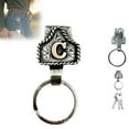 thumbnail image 3 of Cowboy Letter Keychain, Handmade Cow Tag Belt Key Holder Metal A-Z Initial Western Cowboy Keychain for Pocket or Belt, 3 of 3