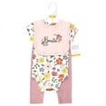 thumbnail image 2 of Hudson Baby Girl Bonita Bodysuit Pant and Bib Set Pink Cotton (Newborn), 2 of 5