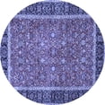 thumbnail image 1 of Ahgly Company Machine Washable Indoor Round Persian Blue Traditional Area Rugs, 5' Round, 1 of 4