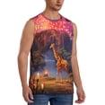 thumbnail image 2 of Fotbe Lantern Giraffes Magical Forest Men's Camiseta sin Mangas Estampada para Hombres, Playera Casual para Gimnasio, Entrenamiento, Playa-X-Large, 2 of 7