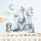 thumbnail image 2 of Adhesivos de pared con dibujos animados de astronautas, cohetes, robots espaciales, PVC, 2 of 3
