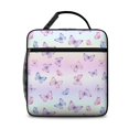 thumbnail image 2 of Butterfly and Pastel Purple Pattern Insulated Lunch Bag Teens,Lunch Box for Men Women for Work,Picnic or Travel,10.2x9.5x4.3 Inches,8 Can Capacity, 2 of 6