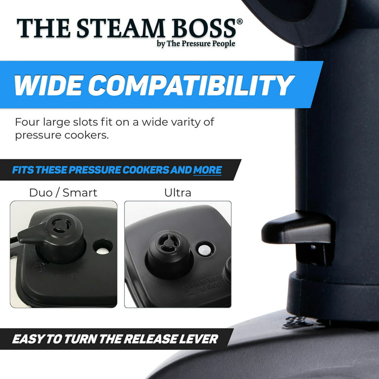 The Steam Boss Diverter-Compatible with Instant Pot  DUO/Plus/Smart/Nova/Viva, 3/6/8 Quart (Black) 