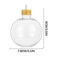 thumbnail image 3 of Plastic Round Ball Bottle, 250ml Refillable Clear Ornament Bottle with Cap for Cold Drinks DIY Christmas Decoration Holiday Party Use, 3 of 8