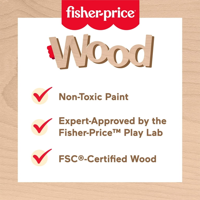 Fisher-Price Wooden Stack Sort Animals Stacking Toy for