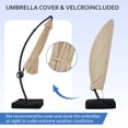 thumbnail image 6 of JUSTLET 12ft Curvy Cantilever Offset Hanging Market Patio Umbrella with Base, Beige, 6 of 9