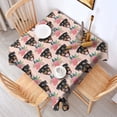thumbnail image 2 of Rottweiler and Pioneer Flower Square Tablecloth,Waterproof Square Table Cover,Wipeable Spillproof Washable Table Cover for Home Kitchen Party Decor 60"x60"(152x152cm), 2 of 6