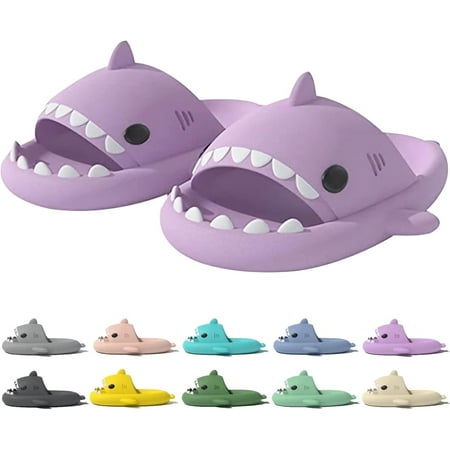 

Shark Slides for Women and Men Cute Shark Slippers Adult Youth Cloudy Summer Soft Lightweight Anti-Slip Thick Sole Beach House Cloud Cushioned Shower Slide Sandals Indoor Outdoor