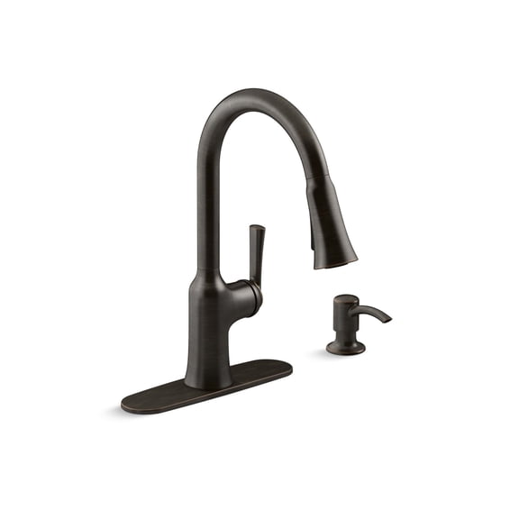 KOHLER Brynn Pull Down Kitchen Faucet, 2 function sprayhead, Magnetic Docking, Stainless Steel, K-R23089-SD-VS
