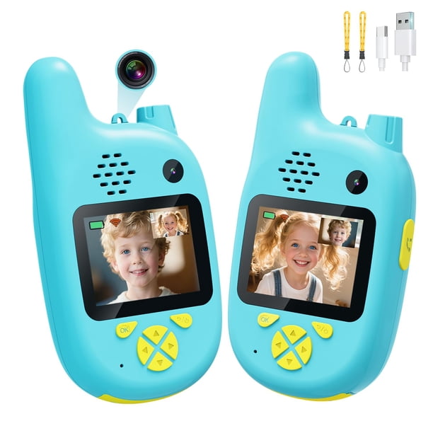Walkie Talkies con Video Pussan para Niños con Cámaras Dobles Paquete de 2