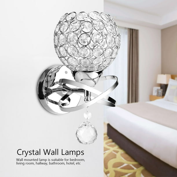 HURRISE Applique en cristal moderne chevet veilleuse chambre salon  éclairage de chambre, lampe de chambre à coucher en cristal, lampes de mur  en cristal 