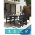 thumbnail image 2 of Harbweb 5pc HDPE Outdoor Dining Set, All-Weather Wood Grain Patio Furniture, Black, 2 of 6