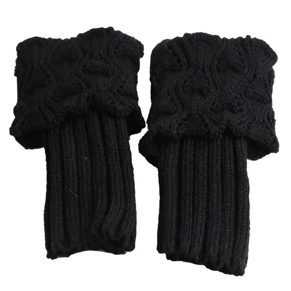 TELOLY 1 Pair Women Winter Leg Warmers Short Knit Crochet Ankle Boot Cuffs Socks Legwarmer