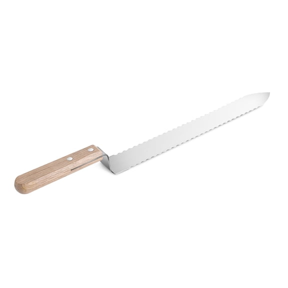 Cold Uncapping Knife, Stainless Steel 11 inch Serrated Blade Wax Scraper Tool with Wooden Handle for Honey Harvesting Extracting Bee Keeping