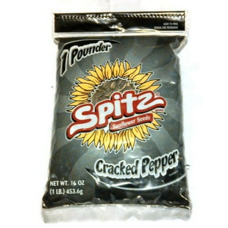 Spitz Cracked Pepper Flavor Sunflower Seeds, 1 Pound Bag (Pack of 24)