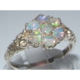 thumbnail image 2 of LBG 925 Sterling Silver Real Genuine Opal Womens Anniversary Ring - Size 8, 2 of 5