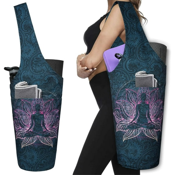 Yoga Mat Bag - Long Tote with Pockets - Holds More Yoga Accessories - Yoga Bag Fit Most Size Mats - Yoga Mat Carrier