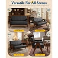 thumbnail image 5 of LAZZO 50" Loveseat Sofa, Faux Leather Upholstered Couch with Wooden Armrests for Small Spaces, Black, 5 of 9