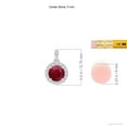 thumbnail image 3 of Angara Natural Ruby Pendant Necklace with Diamond Halo in Platinum for Women (Size-5mm) – July Birthstone Jewelry | Round Ruby Halo Pendant Necklace, 3 of 8