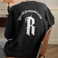 thumbnail image 4 of Camiseta de manga corta para hombre, elegante, con estampado de letras, holgada, informal, de poliéster, cómoda, de verano, 4 of 8