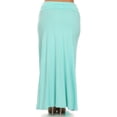 thumbnail image 3 of Women's Plus Size High Waist Foldable Elastic Band Relaxed Fit Solid Maxi Skirt, 3 of 6