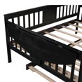 thumbnail image 6 of Full Size Solid Wood Daybed with Rails, Daybed Frame with Twin Size Trundle, Wooden Slats Support, No Box Spring Needed, Clean Lines Design, 6 of 7