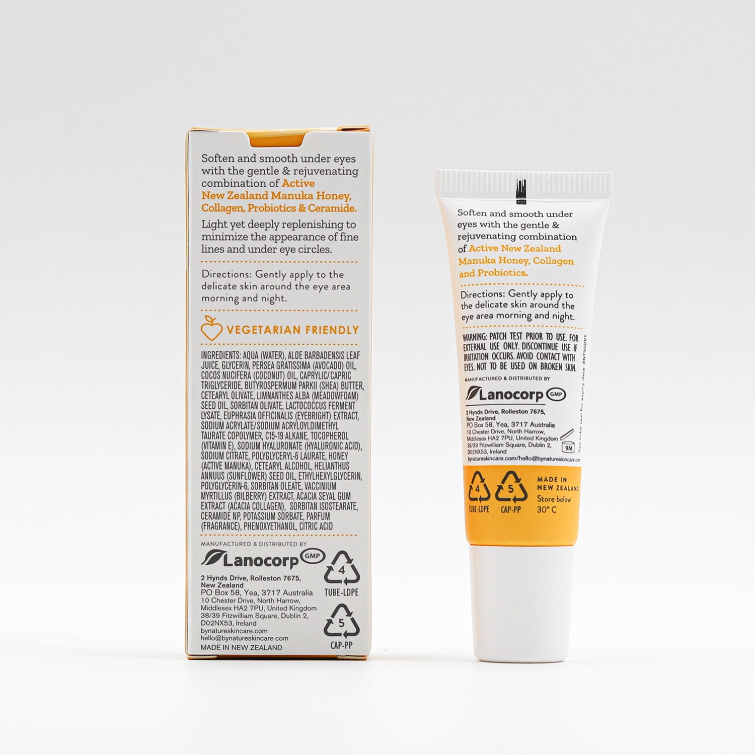 By Nature from New Zealand Manuka Honey & Collagen & Probiotics Eye Cream to Firm & Soothe Under-Eye Skin