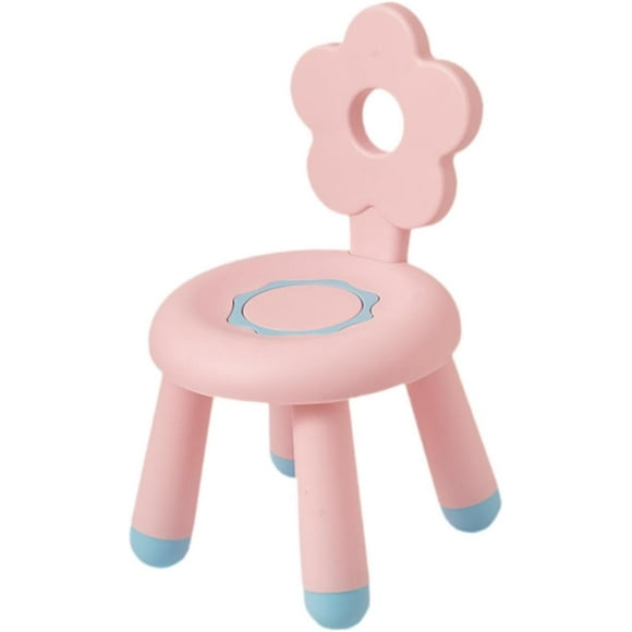 Kids Chair Low Stool Comfortable Sturdy Lightweight Thickened Seat Small Bench for Domestic Writing School Garden Ages 1 to 8, Pink
