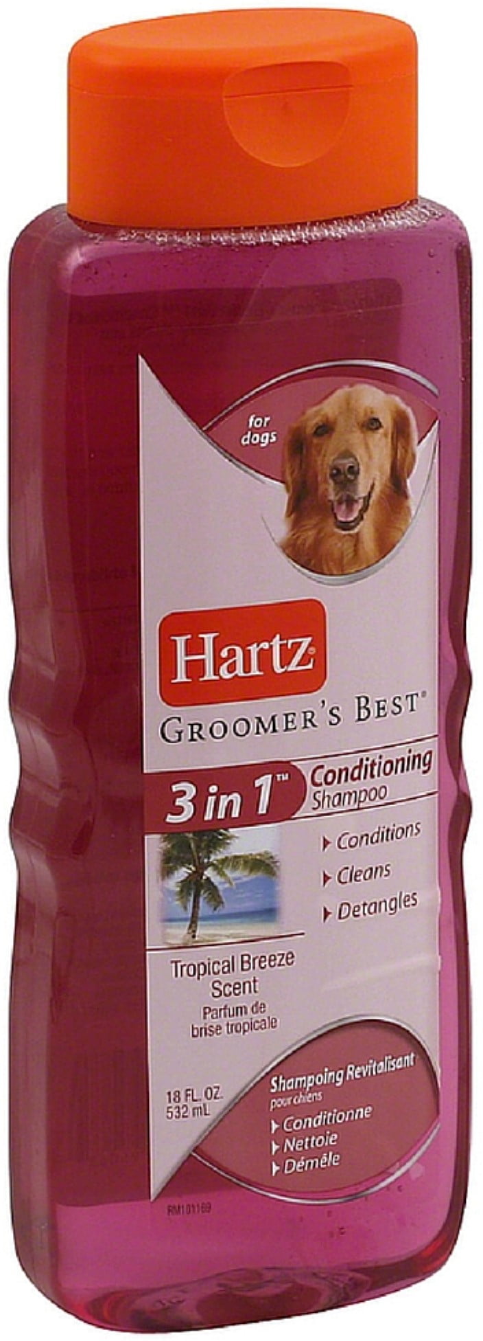 Hartz Groomers Best 3 in 1 Conditioning Shampoo for Dogs 18 oz (Pack of