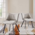 thumbnail image 1 of NessCarsti 2-Piece Faux Leather Chairs, Black Metal Legs, Grey, 19.6"W x 31.8"H, Indoor/Outdoor, 1 of 12