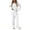 White, variant on Customization Women Solid Color Knit Jacquarded Long Sleeves Pants Pajamas Set