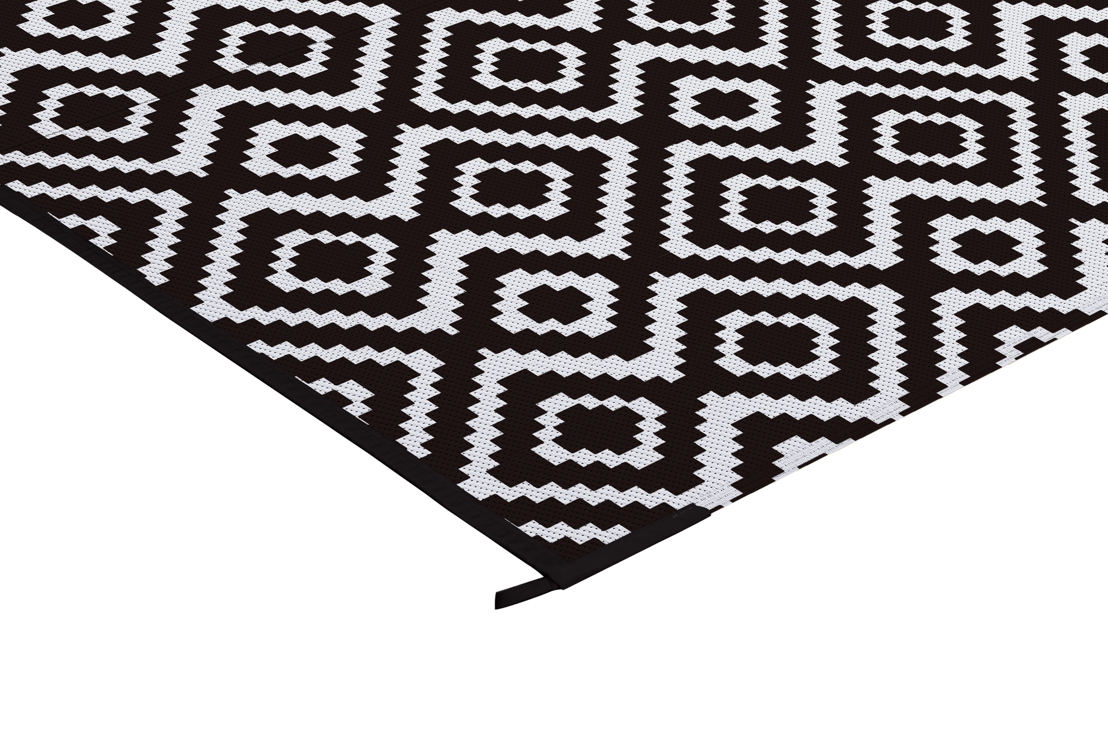 Oversized Black & Gray Geometric Reversible Outdoor Mat (3 size options) -  Mountain Mat
