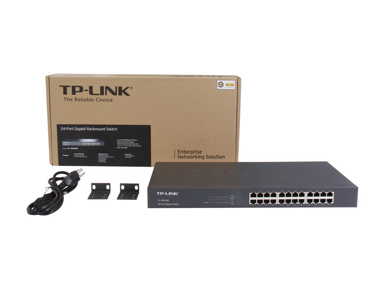 TP-Link 24 Port Gigabit Ethernet Switch | Plug and Play | Sturdy Metal w/Shielded Ports | Rackmount | Fanless | Limited Lifetime Protection | Unmanaged (TL-SG1024) - image 5 of 5