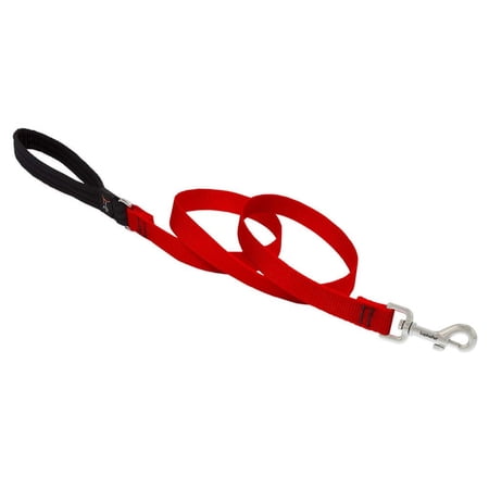 Dog Leash by Lupine in 3/4 Wide Red 6-Foot Long with Padded Handle