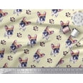 thumbnail image 2 of Soimoi Polyester Crepe Fabric Boston Terrier Dog Print Sewing Fabric Yard 42 Inch Wide, 2 of 3